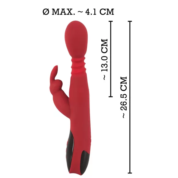 You2Toys - Vibrador punto G empuje y rotación calefactable - silicona roja