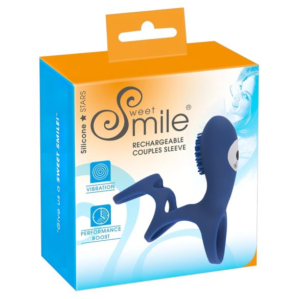 SMILE Couple - anillo vibrador recargable (azul)