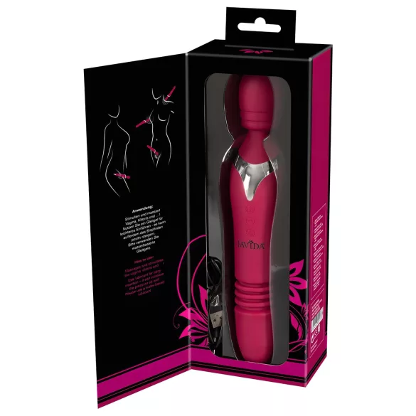 Javida Thrusting - vibrador masajeador 3 en 1 - silicona roja