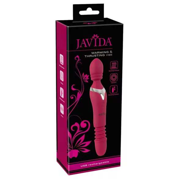 Javida Thrusting - vibrador masajeador 3 en 1 - silicona roja