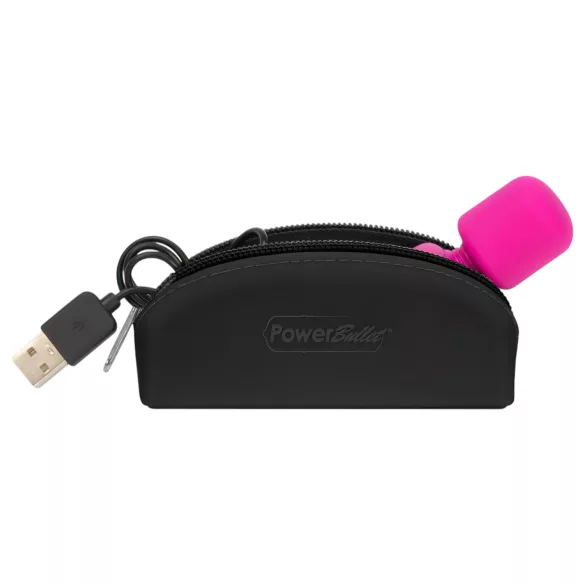 PalmPower - vibrador mini masajeador recargable - silicona rosa-negro