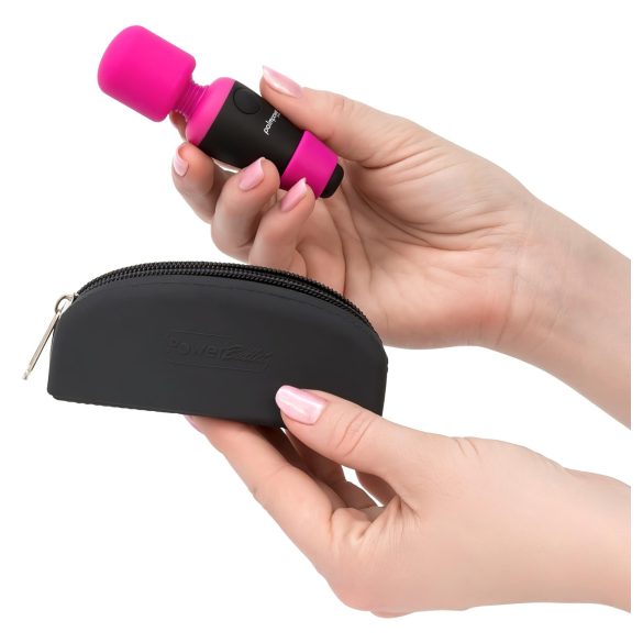 PalmPower - vibrador mini masajeador recargable - silicona rosa-negro