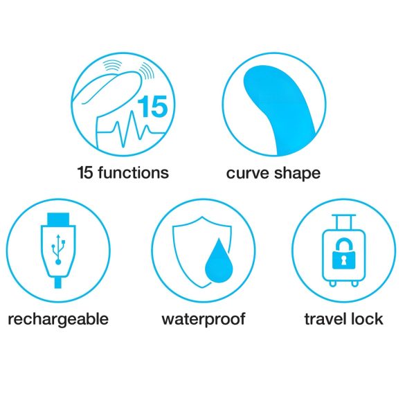 Happyrabbit Curve Slim - vibrador con estimulador de clítoris resistente al agua