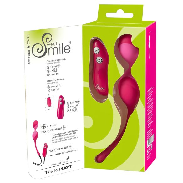 SMILE - Huevo vibrador inalámbrico - 82g - silicona rosa