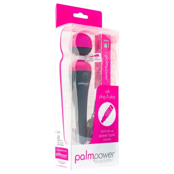 Varita PalmPower - vibrador con powerbank (rosa-gris)
