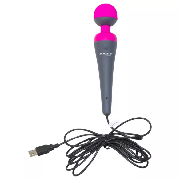 PalmPower - masajeador vibrador recargable USB - silicona rosa gris