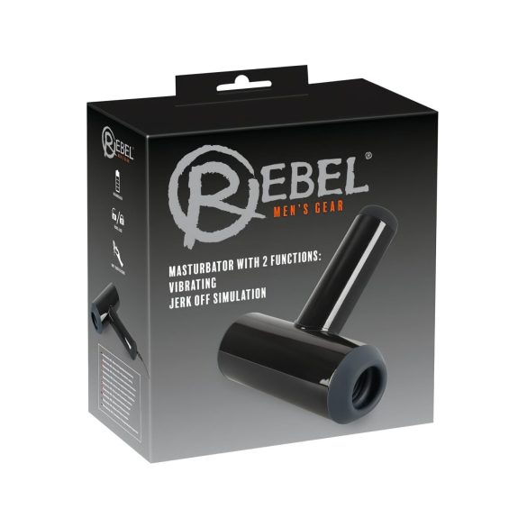 Rebel - masturbador vibrador con movimiento, recargable (negro)