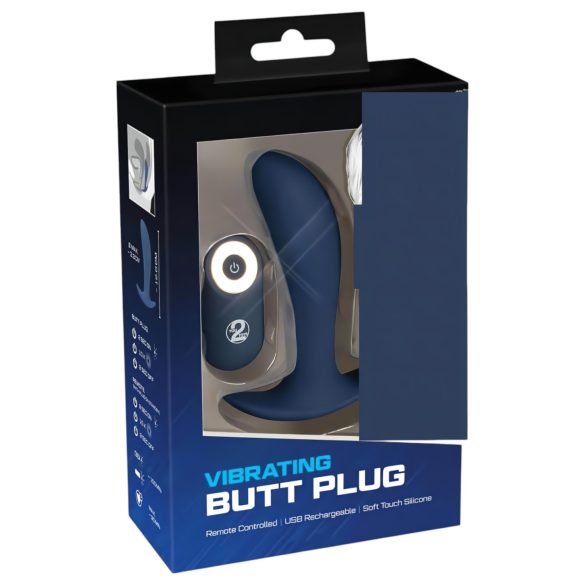 You2Toys - Plug anal vibrador recargable control remoto silicona azul