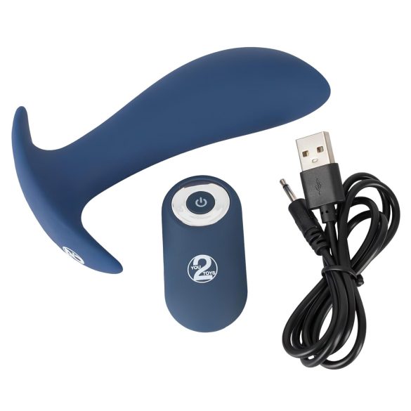 You2Toys - Plug anal vibrador recargable control remoto silicona azul
