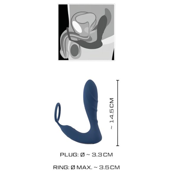 You2Toys - Estimulador de próstata y anillo para pene vibrador - silicona azul