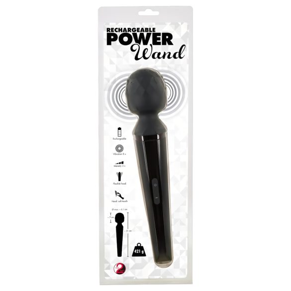 You2Toys Power Wand - recargable, vibrador masajeador (negro)