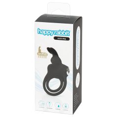 Happyrabbit Cock - anillo vibrador negro resistente al agua