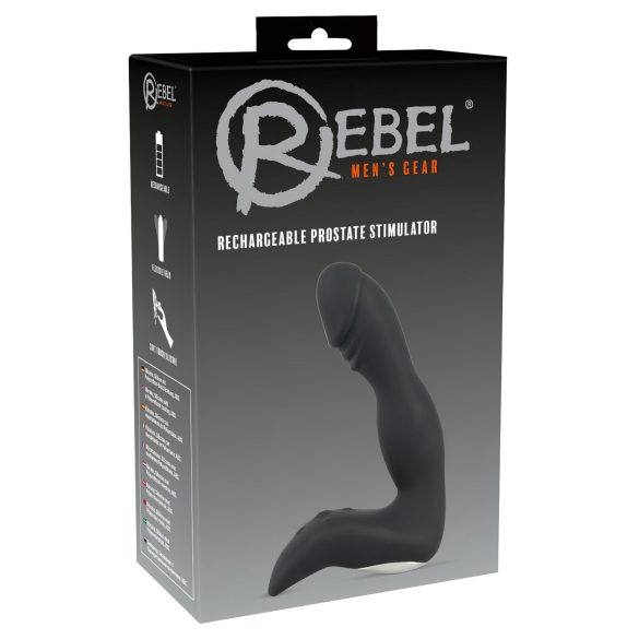 Rebel - vibrador prostático recargable con pene (negro)