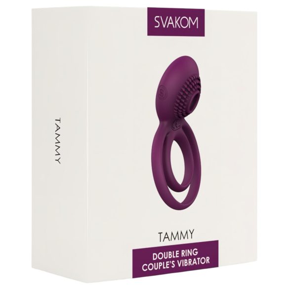 Svakom Tammy - anillo vibrador para pene y testículos recargable - silicona lila