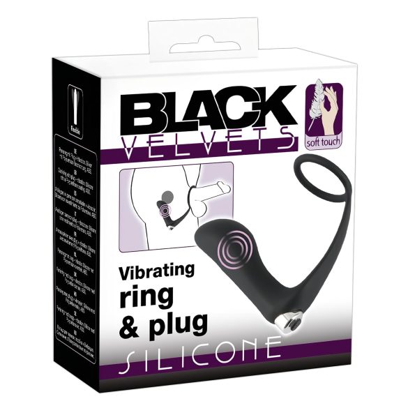 Black Velvet - anillo vibrador anal (negro)