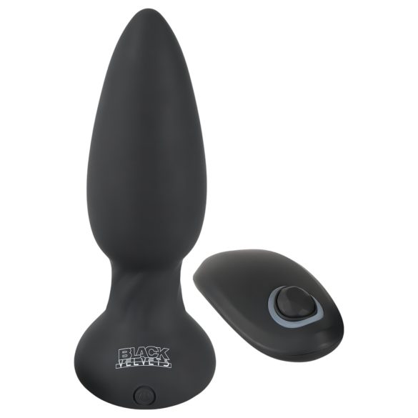 Black Velvet - vibrador anal perlado giratorio (negro)