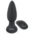 Black Velvet - vibrador anal perlado giratorio (negro)