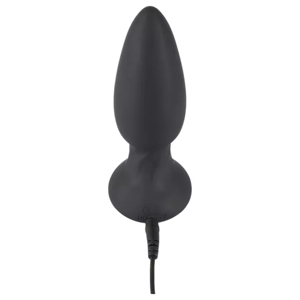Black Velvets - consolador anal vibrador rotatorio con perlas - silicona negra