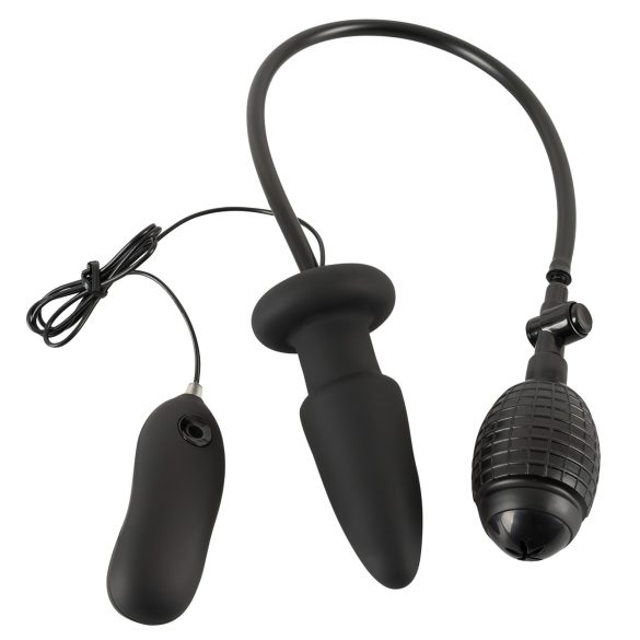 You2Toys - plug anal inflable con vibración - silicona negra