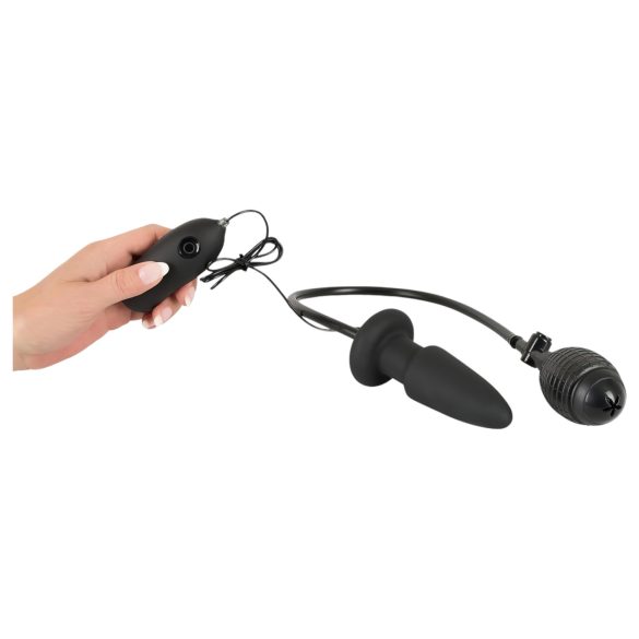 You2Toys - plug anal inflable con vibración - silicona negra