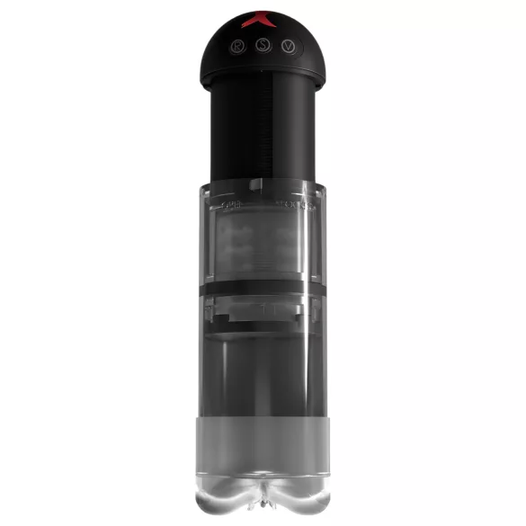 PDX Elite Extender Pro - masturbador succionador vibrador recargable (negro)