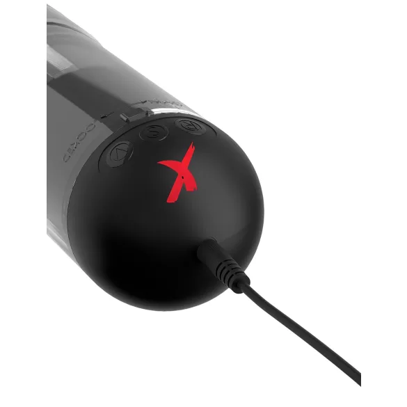 PDX Elite Extender Pro - masturbador succionador vibrador recargable (negro)