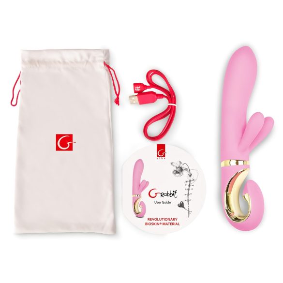 G-Vibe GRabbit - vibrador punto G recargable 3 motores silicona rosa