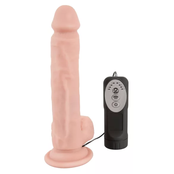 Empuje médico - vibrador con ventosa de empuje y rotación (color natural)