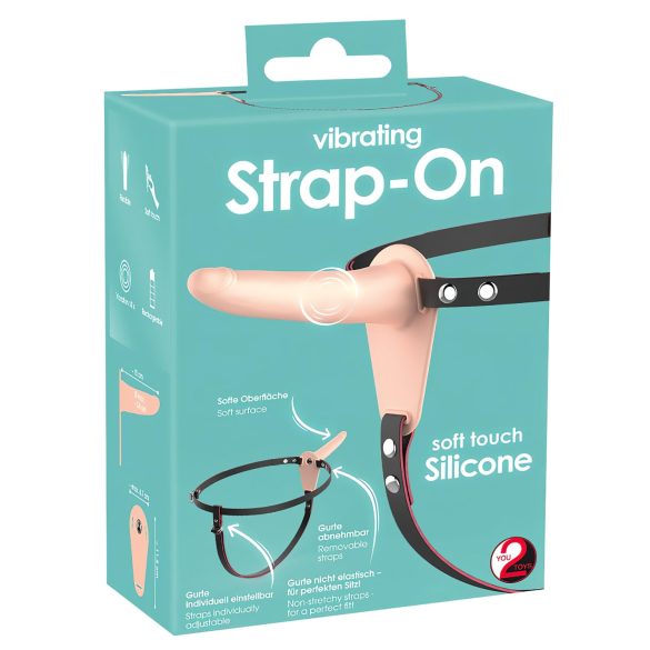 You2Toys - Strap-On - vibrador recargable para atar (natural)