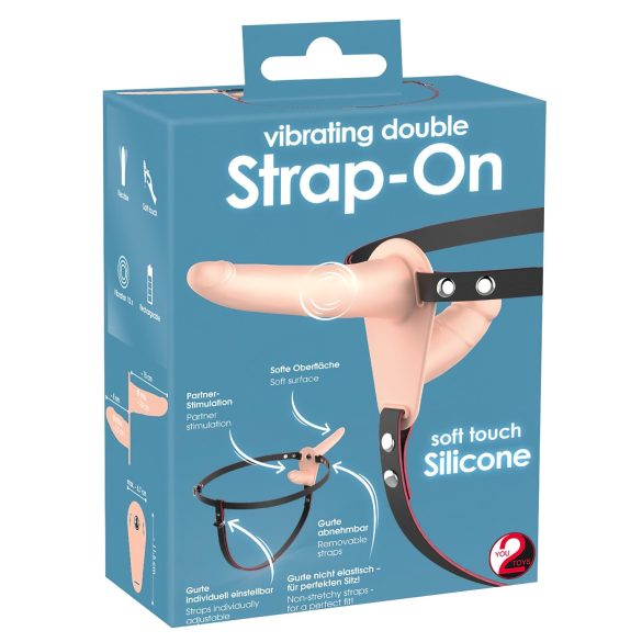 You2Toys - Strap-On - Doble Vibrador Ajustable (color piel)