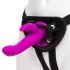 Happyrabbit Strap-On - arnés con vibrador tipo conejo y brazo para el clítoris (lila)