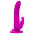 Happyrabbit Strap-On - arnés con vibrador tipo conejo y brazo para el clítoris (lila)