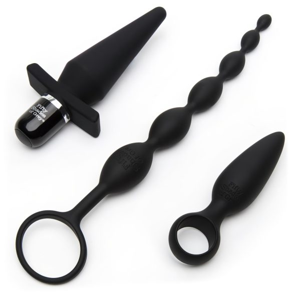 Fifty Shades of Grey - Set anal 4 en 1 - silicona negra