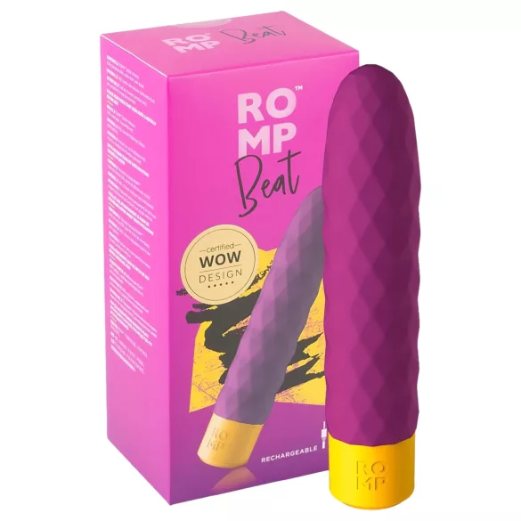 ROMP Beat - vibrador recargable impermeable tipo varita - silicona lila