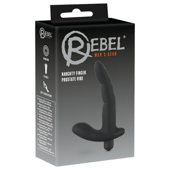 Rebel Naughty Finger - vibrador de próstata (negro)