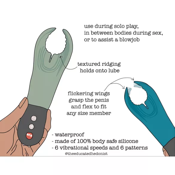 Fun Factory Manta - vibrador para el glande (negro)
