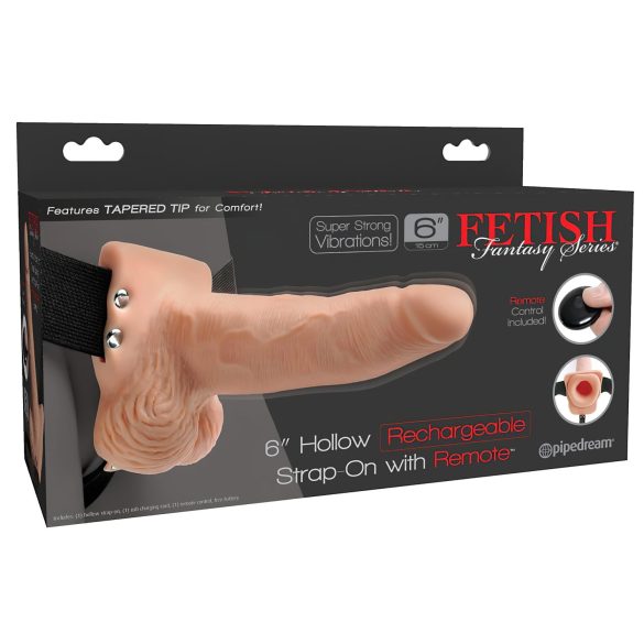 Fetish Strap-On 6 - arnés con vibrador hueco (natural)