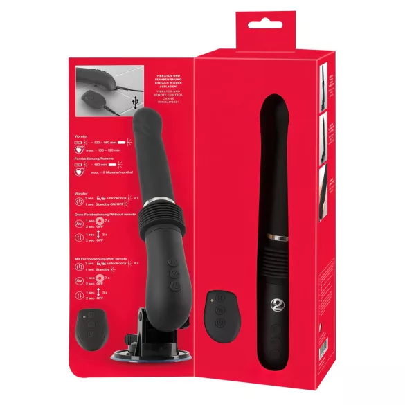 You2Toys - Máquina sexual con mando - vibrador empujador recargable - negro