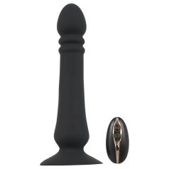 Black Velvet - vibrador anal recargable con empuje (negro)