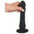 Black Velvet - vibrador anal recargable con empuje (negro)