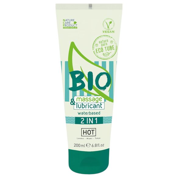 HOT Bio 2 en 1 - Gel de Masaje y Lubricante a Base de Agua (200 ml)