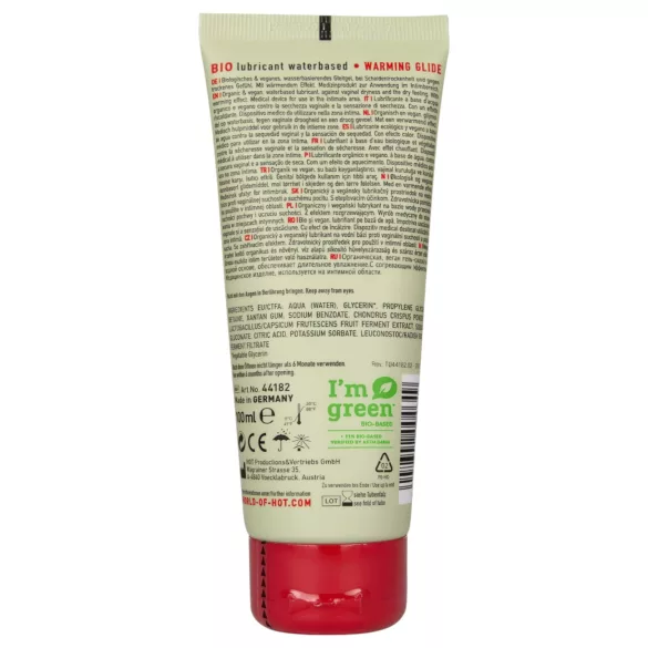 HOT BIO - lubricante íntimo vegano efecto calor - 100 ml