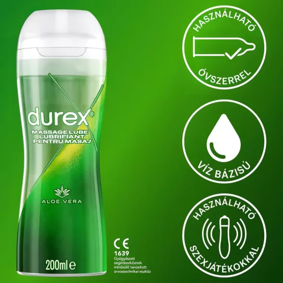 Durex 2 en 1 aceite de masaje - Aloe Vera (200 ml)