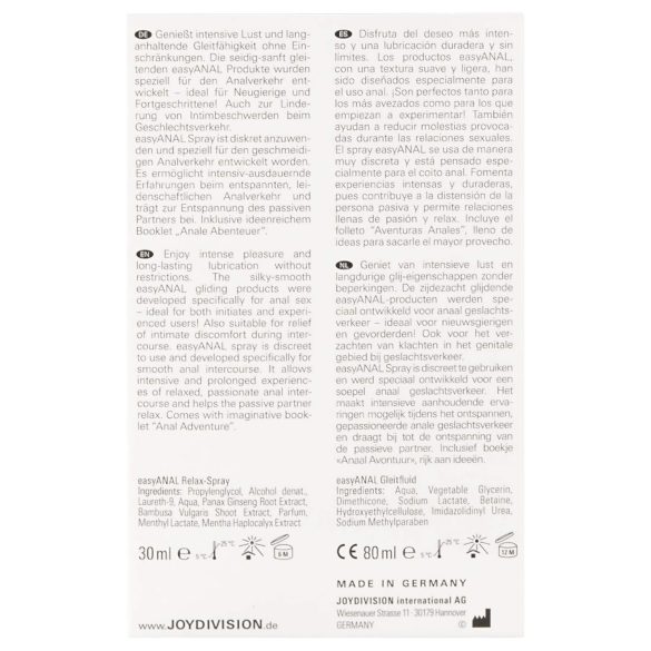 easyANAL - kit cuidado y lubricante anal - set de 2 piezas