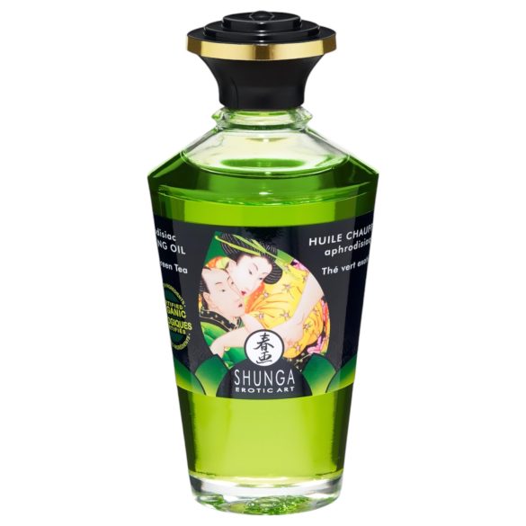 Shunga - aceite de masaje cálido - té verde (100ml)