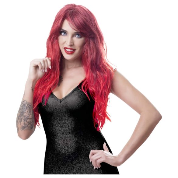 Cottelli - Peluca larga ondulada con flequillo - rojo