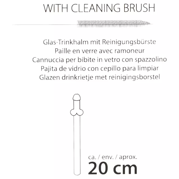 Straw Willy - pajilla con pene - transparente - set de 4 unidades