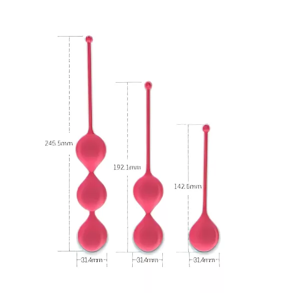 Cotoxo Belle - Set de bolas chinas 3 piezas - silicona roja