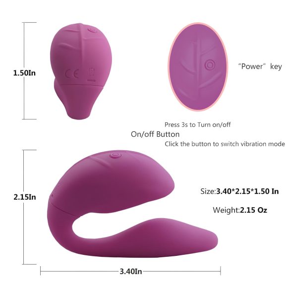 Cotoxo Cupid 2 - vibrador para parejas con mando - silicona violeta
