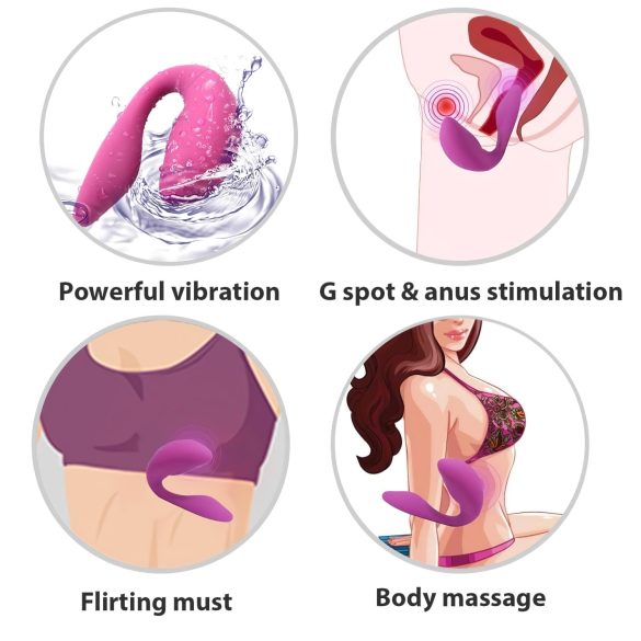 Cotoxo Cupid 2 - vibrador para parejas con mando - silicona violeta